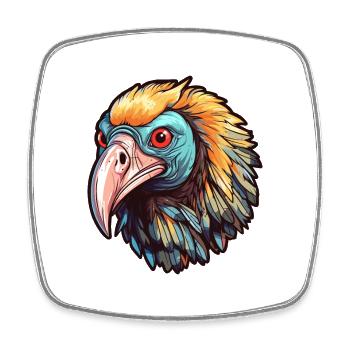 Geier Buntes Aquarell Cartoon Kawaii Tier - Viereckiger Kühlschrankmagnet - Weiß - Vorne
