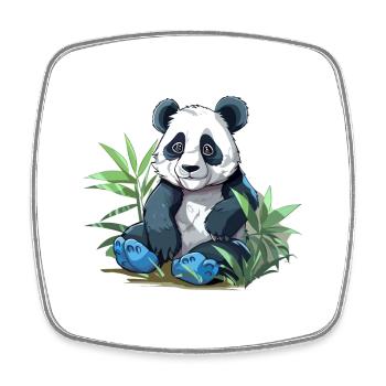 Panda Buntes Aquarell Cartoon Kawaii Tier - Viereckiger Kühlschrankmagnet - Weiß - Vorne