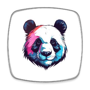 Panda Buntes Aquarell Cartoon Kawaii Tier - Viereckiger Kühlschrankmagnet - Weiß - Vorne