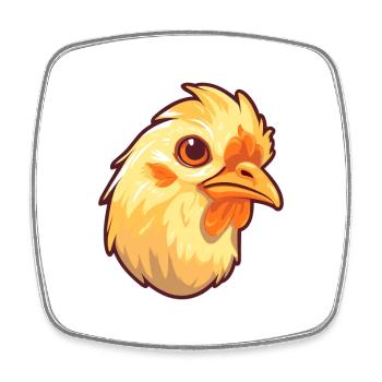 Chick Pet Colorful Watercolor Cartoon Kawaii Anima - Square fridge magnet - white - Front