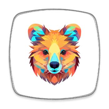 Quokka Colorful Watercolor Cartoon Kawaii Animal - Square fridge magnet - white - Front