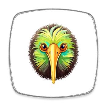 Kiwi Haustier Buntes Aquarell Cartoon Kawaii Tier - Viereckiger Kühlschrankmagnet - Weiß - Vorne
