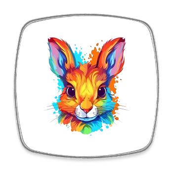 Eichhörnchen buntes Aquarell Cartoon Kawaii Tier - Viereckiger Kühlschrankmagnet - Weiß - Vorne