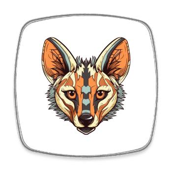 Aardwolf Buntes Aquarell Cartoon Kawaii Tier - Viereckiger Kühlschrankmagnet - Weiß - Vorne