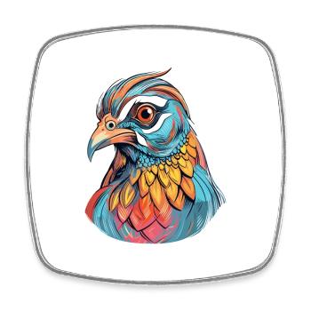 Rebhuhn bunte Aquarell-Karikatur Kawaii Anima - Viereckiger Kühlschrankmagnet - Weiß - Vorne