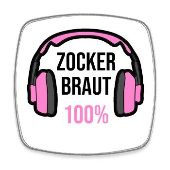 Zockerbraut zu 100 Prozent Gamerin Girl - Viereckiger Kühlschrankmagnet - Weiß - Vorne