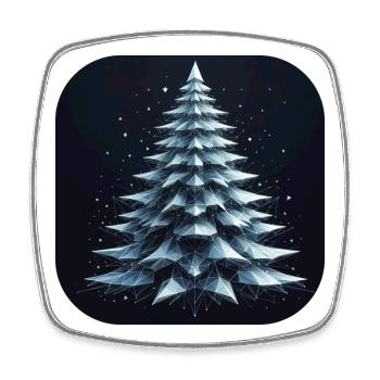 Weihnachtsbaum Tannenbaum Polygone Grün - Viereckiger Kühlschrankmagnet - Weiß - Vorne