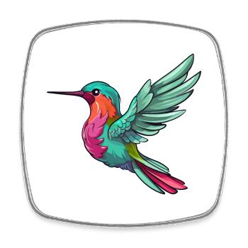 Colibri mignon dessin animé kawaii aquarelle Animal - Magnet carré - blanc - Devant