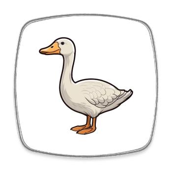 Goose Cute Cartoon Kawaii Watercolor Animal Pet - Square fridge magnet - white - Front