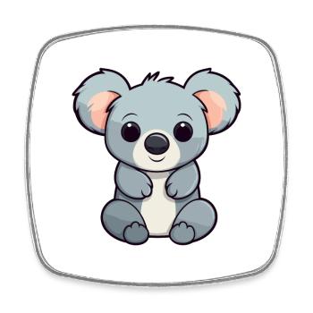 Koala mignon dessin animé kawaii aquarelle animal animal de compagnie - Magnet carré - blanc - Devant