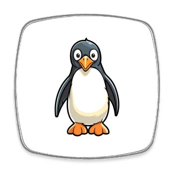 Pinguin Niedliche Karikatur Kawaii Aquarell Tier Haustier - Viereckiger Kühlschrankmagnet - Weiß - Vorne