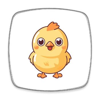 Henne Niedliche Karikatur Kawaii Aquarell Tier Haustier - Viereckiger Kühlschrankmagnet - Weiß - Vorne