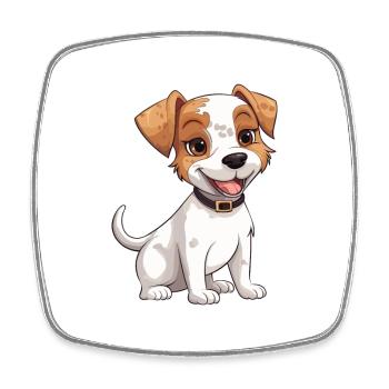 Parson Russell Terrier Dog Cute Cartoon Kawaii Wat - Square fridge magnet - white - Front
