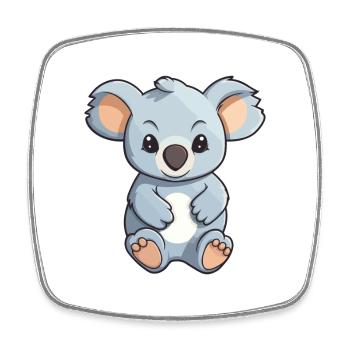 Koala mignon dessin animé kawaii aquarelle animal animal de compagnie - Magnet carré - blanc - Devant