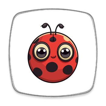 Ladybug Cute Cartoon Kawaii Watercolor Animal Pet - Square fridge magnet - white - Front