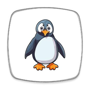 Pinguin Niedliche Karikatur Kawaii Aquarell Tier Haustier - Viereckiger Kühlschrankmagnet - Weiß - Vorne
