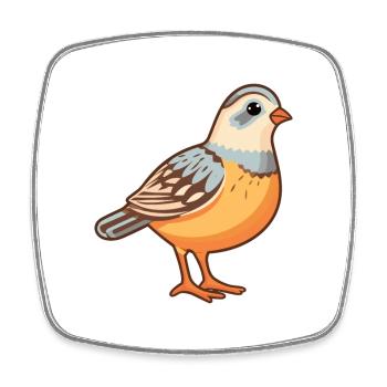 Perdrix mignon dessin animé kawaii aquarelle Animal Pe - Magnet carré - blanc - Devant