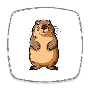 Gopher Niedliche Karikatur Kawaii Aquarell Tier Haustier - Viereckiger Kühlschrankmagnet - Weiß - Vorne