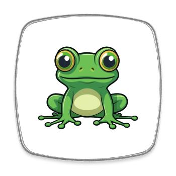 Grenouille Mignon Dessin Animé Kawaii Aquarelle Animal De Compagnie - Magnet carré - blanc - Devant