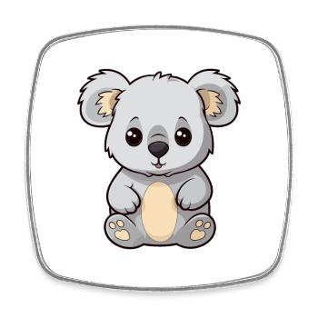 Koala mignon dessin animé kawaii aquarelle animal animal de compagnie - Magnet carré - blanc - Devant