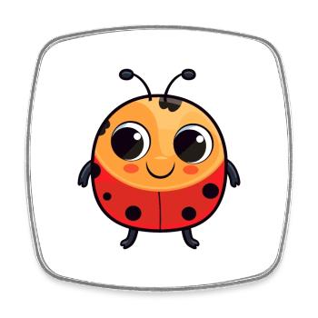 Ladybug Cute Cartoon Kawaii Watercolor Animal Pet - Square fridge magnet - white - Front