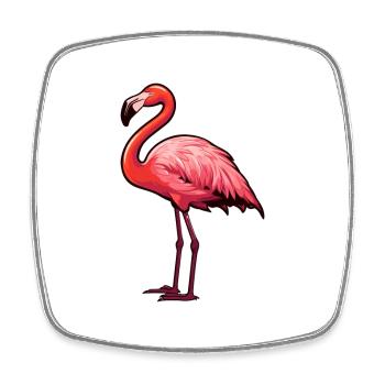 Flamant rose mignon dessin animé kawaii aquarelle animal animal de compagnie - Magnet carré - blanc - Devant