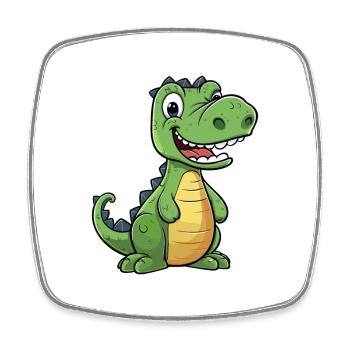 Krokodil Niedliche Karikatur Kawaii Aquarell Tier P - Viereckiger Kühlschrankmagnet - Weiß - Vorne