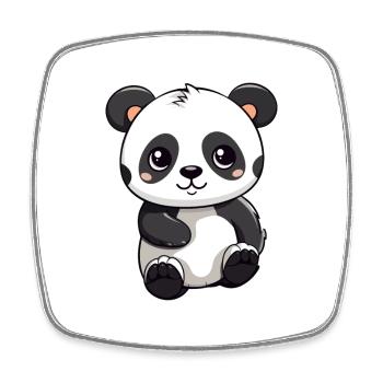 Panda Niedliche Karikatur Kawaii Aquarell Tier Haustier - Viereckiger Kühlschrankmagnet - Weiß - Vorne