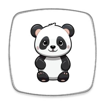 Panda Niedliche Karikatur Kawaii Aquarell Tier Haustier - Viereckiger Kühlschrankmagnet - Weiß - Vorne