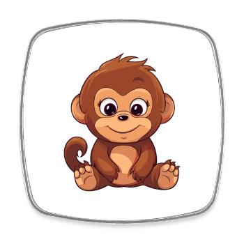 Orang-outan mignon dessin animé kawaii aquarelle Animal Pe - Magnet carré - blanc - Devant