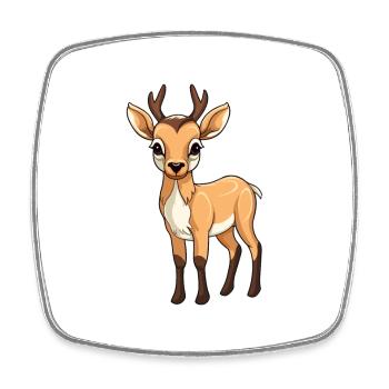 Antilope Niedliche Karikatur Kawaii Aquarell Tier Haustier - Viereckiger Kühlschrankmagnet - Weiß - Vorne