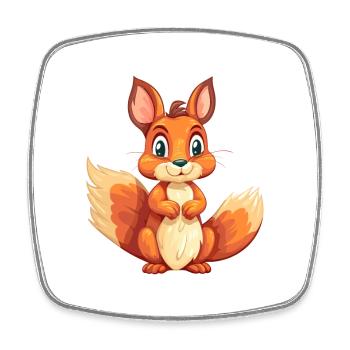 Eichhörnchen buntes Aquarell Cartoon Kawaii Tier - Viereckiger Kühlschrankmagnet - Weiß - Vorne