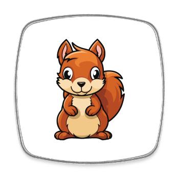 Squirrel Cute Cartoon Kawaii Watercolor Animal Pet - Square fridge magnet - white - Front