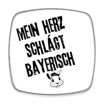 BayernHerzschlag | Redewendung - Viereckiger Kühlschrankmagnet - Weiß - Vorne