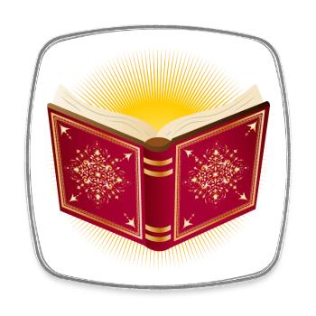 livre rouge ouvert rayonnant pour le Père Noël - Magnet carré - blanc - Devant