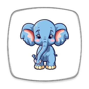 Elefant niedliche Karikatur Kawaii Aquarell Tier Haustier - Viereckiger Kühlschrankmagnet - Weiß - Vorne