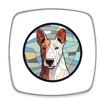 Bullterrier Hund Bunte Karikatur Ka - Viereckiger Kühlschrankmagnet - Weiß - Vorne