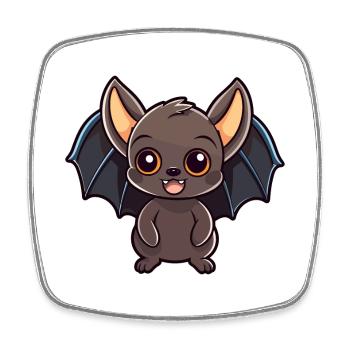 Fledermaus niedliche Karikatur Kawaii Aquarell Tier Haustier - Viereckiger Kühlschrankmagnet - Weiß - Vorne