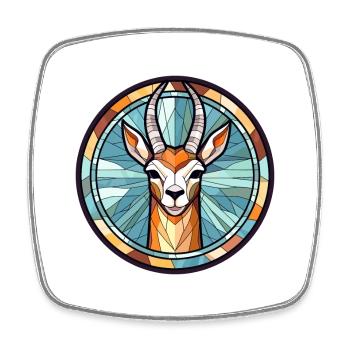 Antilope Buntglas Bunte Karikatur Kawaii Ani - Viereckiger Kühlschrankmagnet - Weiß - Vorne