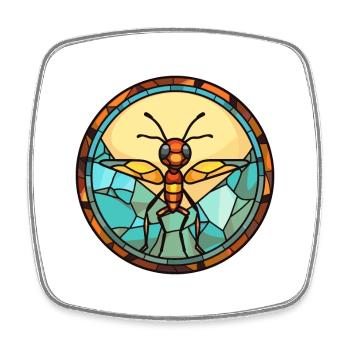 Ameisen-Buntglas-Cartoon-Kawaii-Tier - Viereckiger Kühlschrankmagnet - Weiß - Vorne
