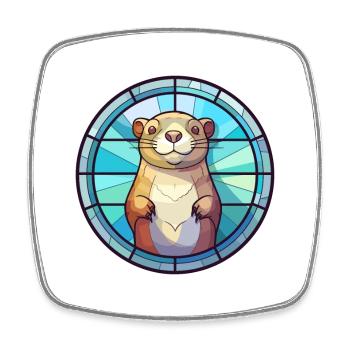 Gopher Buntglas Bunte Karikatur Kawaii Anima - Viereckiger Kühlschrankmagnet - Weiß - Vorne