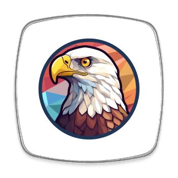 Adler Buntes Cartoon-Kawaii-Tier - Viereckiger Kühlschrankmagnet - Weiß - Vorne