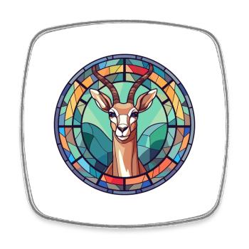 Impala Buntglas Bunte Karikatur Kawaii Anima - Viereckiger Kühlschrankmagnet - Weiß - Vorne