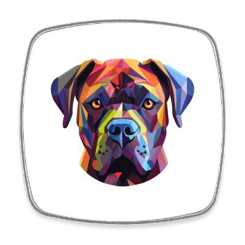 Cane Corso chien vitrail coloré dessin animé Kawa - Magnet carré - blanc - Devant
