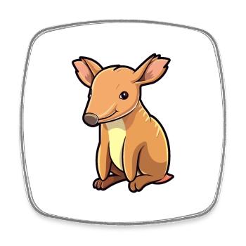 Aardvark Mignon Dessin Animé Kawaii Aquarelle Animal De Compagnie - Magnet carré - blanc - Devant