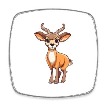 Antilope Niedliche Karikatur Kawaii Aquarell Tier Haustier - Viereckiger Kühlschrankmagnet - Weiß - Vorne