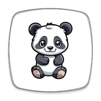 Panda Niedliche Karikatur Kawaii Aquarell Tier Haustier - Viereckiger Kühlschrankmagnet - Weiß - Vorne