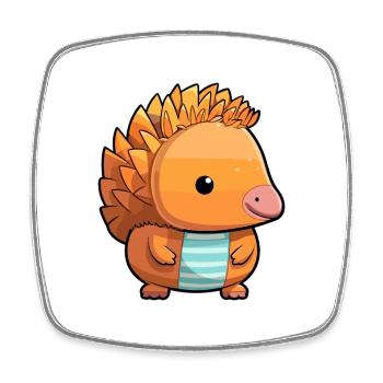 Armadillo Cute Cartoon Kawaii Watercolor Animal Pe - Square fridge magnet - white - Front