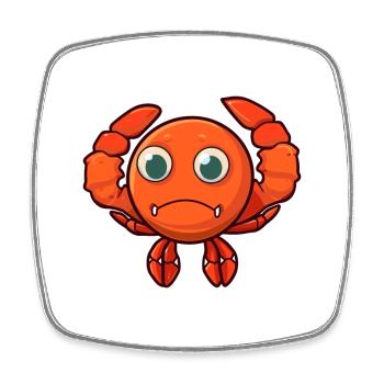 Craw Mignon Dessin Animé Kawaii Aquarelle Animal De Compagnie - Magnet carré - blanc - Devant
