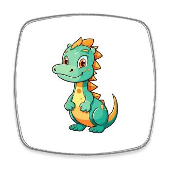 Dragon Cute Cartoon Kawaii Watercolor Animal Pet - Square fridge magnet - white - Front